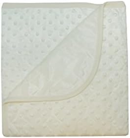 Quilted Newborn Baby Girl Boy Blanket Swaddling Receiving Wrap Snuggle Security Crib Stroller Car, Plush Extra Thick Thermal Warm Double Layer Ultra Soft Breathable Polka Dots for Infant Toddler, Ecru