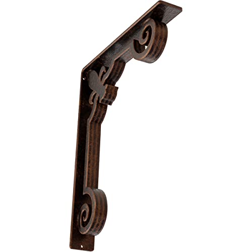 Ekena Millwork BKTM02X12X15TFLACO Metal Bracket, 2" W x 12" D x 15" H, Antiqued…