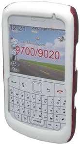 PREMIUM 2 IN 1 WHITE THIN SILICONE SKIN WITH RED RUBBERIZED SNAP ON HARD SKIN COVER CASE FOR BLACKBERRY BOLD 2 BOLD2 9700 ULTIMATE PROTECTION