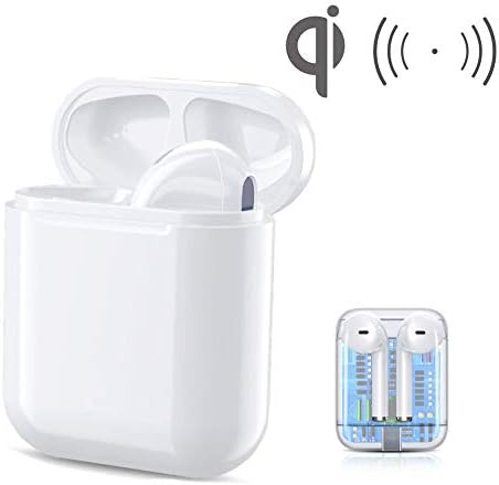 Wireless Charging Case Replacement for Airpods & Airpods 2, Airpods Charging Case Airpod Charger Adapter Compatible Accessories for 5 Times Charge [No Bluetooth Button] (White)