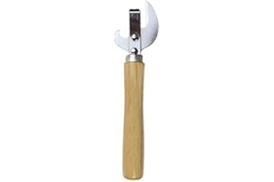 Generic 1pcs Manual Can Opener Wooden Handle Manual Side Cut Stab Can & Tin Opener and Corkscrew Multi-Purpose Can Opener