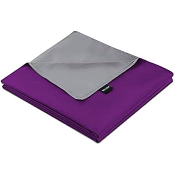 ZonLi 41''x60'' Purple/Grey Cotton Duvet Cover, 100% Natural Cotton Removable Duvet Cover for Weighted Blanket