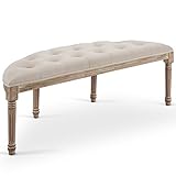 VONLUCE Half Moon French Vintage Bench with Padded