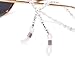 Kalevel Eyeglass Chain Holder Glasses Strap Beaded Sunglass Chain Women with Bonus 2pcs Anti Slip Eyewear Retainer (White)