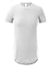 JD Apparel Mens Hipster Tshirts With Side Zipper Large White