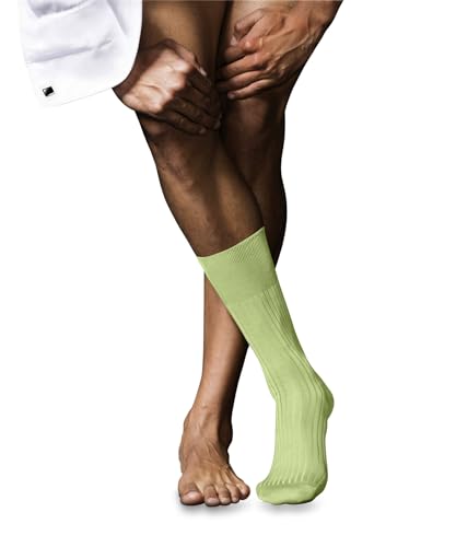 FALKE No. 10 M So algodón fil d'Écosse lisos 1 par, Calcetines Hombre, Verde Lemon 7498, 39-40