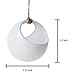 MyGift Modern 5 inch Round Hanging White Ceramic Planter Pots with Jute Twine Rope, Set of 2