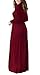 Beach Maxi Dress Long Sleeve Loose Plain Maxi Dresses Casual Long Dress(Red,L)