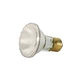 Satco S2267 39 Watt (50 Watt) 530 Lumens PAR20 Halogen Narrow Flood 34 Degrees Clear Light Bulb, 2-Pack