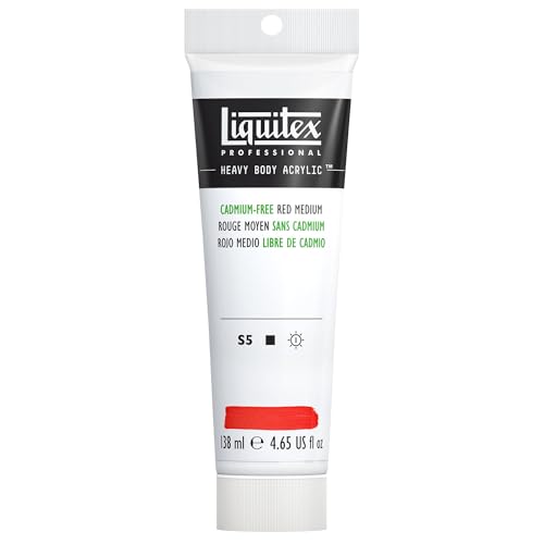 Liquitex 138 ml Professional Heavy Body Cadmium Free Acrylic Paint Tube, Medium Red