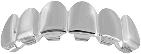 Silver Tone Removeable Mouth Grillz Top Row