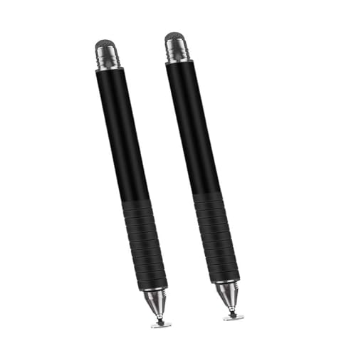 MoKo Universal Stylus Pen, (2 Pack) 2 in 1 Precision Pen with 4 Replaceable Fine Point Discs + 2 Fiber Tips Compatible Apple iPad Mini/Air/Pro/iPhone/Samsung/Tablet, All Capacitive Touch Screen Device
