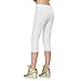 DIAMONDKIT Stretch Cotton Capri Crop Leggings Tights (L, White)