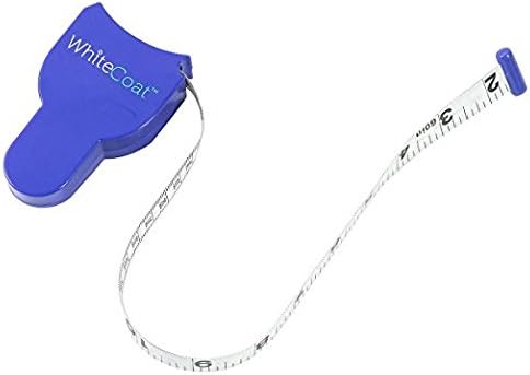 White Coat Body Fat Tape Measure with Locking Pin and Push Button Retraction