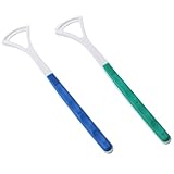 niceEshop(TM) Convenient Plastic Gum Fresh R Tongue Brush Scraper,White