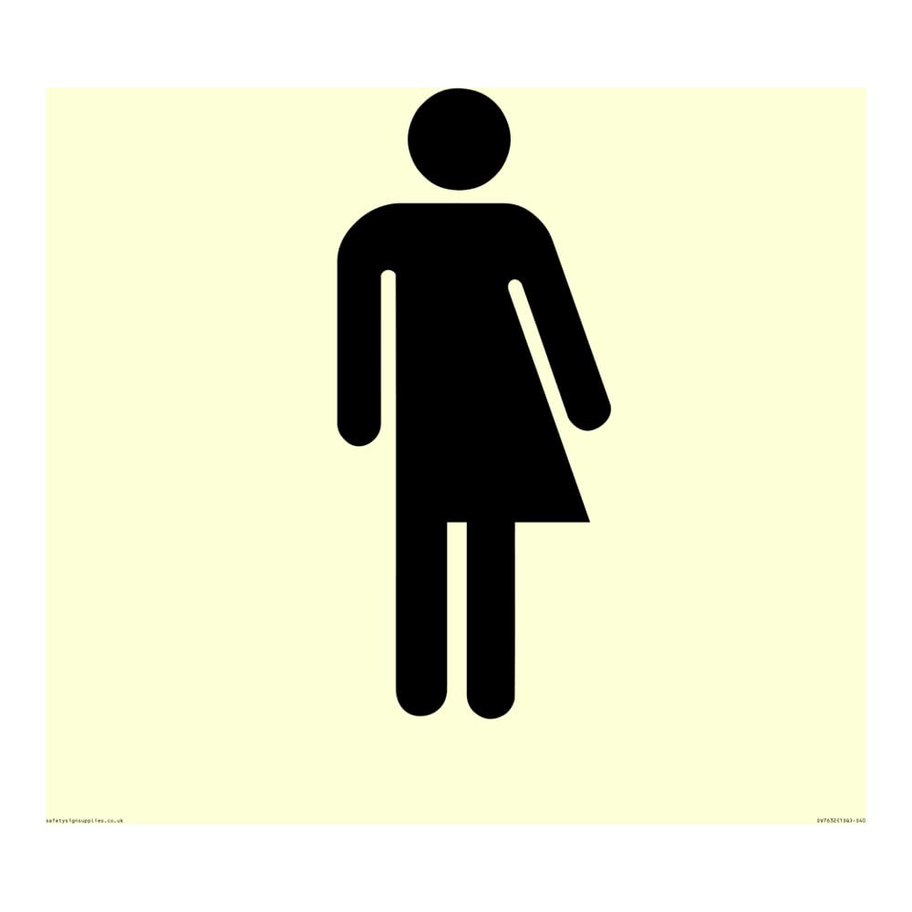 Non-gender specific/Gender neutral toilet symbol in positive black Sign - 400x400mm - S40