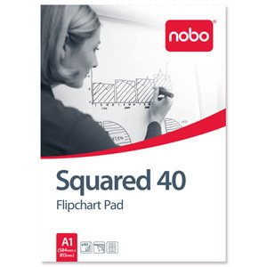 Nobo Flipchart Pad Perforated 40 Sheets A1 Feint 25mm Squared Ref 34631166 [Pack of 5]