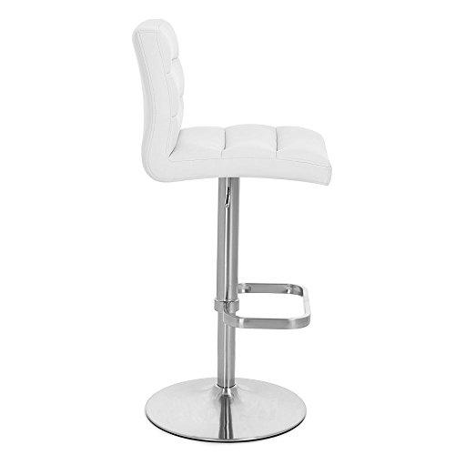 White Lush Adjustable Height Swivel Armless Bar Stool in Kuwait