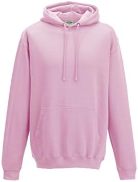 Just Hoods Men's College Hoodie Baby Pink XXL
