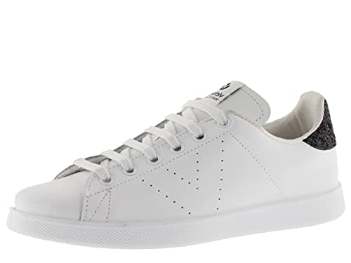 victoria Leather & Back Glitter & Perforated Logo Tennis Shoes 1125104 for Girls