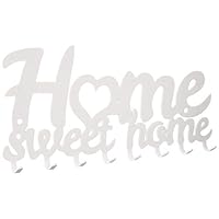 Home Sweet Home Key Holder for Wall (8-Hook Rack) Decorative, Metal Hanger for Front Door, Kitchen, or Garage | Store House, Work, Car, Vehicle Keys | Vintage Decor