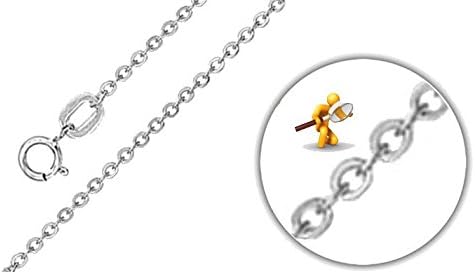 LaKama 18ct White Gold, Lightweight Elegant Trace Link Chain Necklace 16”/40cm-18”/45cm-20”/50cm (50)