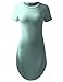 BILY Women's Casual Round Neck Jersey Slim Fitting Mini Dolphin T-Shirt Dress