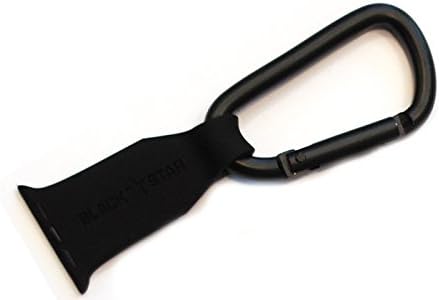 Black Star Wearable Watch Fob Carabiner Compatible with All Apple Watch Versions 1-4 (38 mm- 44 mm) (Black, 44mm)