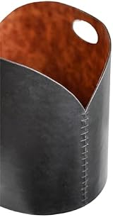 Ivyline Faux Leather Log Bucket Black Hand Finished Fireside Wood Bin H30xW40cm view 2