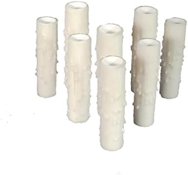 Set of 8 pc. 3-1/2" Cream Candelabra Base Thin 3/4" Inner Diameter Beeswax Candle Covers, Slips over your chandelier's socket