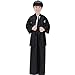 SSJ:Hakama [ Kimono Boy ] Japanese Traditional Kids Costume Child (51.1inch-130, Black)