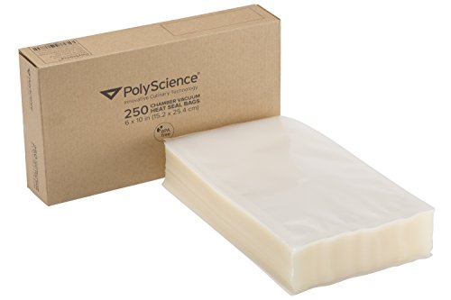 Click Here to See More Images PolyScience Culinary Chamber Vacuum Bags, 6 by 10-Inch, Clear, Case of 250