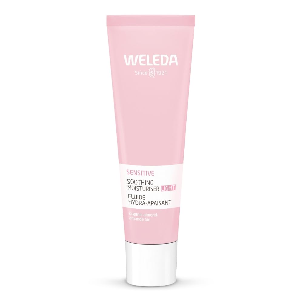 Weleda Sensitive Soothing Moisturiser Light with Almond, Face Cream For Sensitive Skin, Fragrance Free, Dermatologically Tested, 100% Certified Natural, 30ml