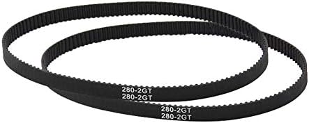 3D Printer Parts and Accessories,dezirZJjx GT2 Closed Loop Timing Belt 110-852mm 6mm Width Rubber Synchronous 3D Printer Parts - GT2-158mm Black