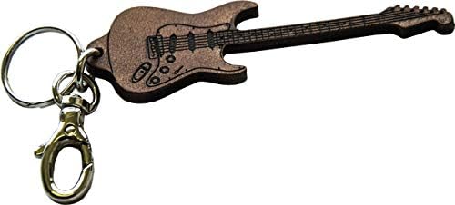 Fender Stratocaster Guitar Keyring - Genuine Leather Vegetable-Tanned - Etabeta Artigiano Toscano - Made in Italy