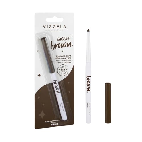 Lapiseira Olhos Brown Marrom Metalizado À Prova D’Água Original Vegano Vizzela