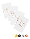 Wedding Table Numbers Rose Gold 1-25 Centerpiece Decorations Rose Gold Table Numbers for Wedding Double Sided 4''x6'' Calligraphy Design Head Table Card Included by Starsbasics (Rose Gold Foil, 1-25)