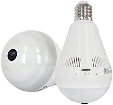 Pomiacam HD 960P 360 Degree Fisheye Panoramic VR Camera with Smart LED Light Wireless WiFi IP Camera Home Security Bulb Hidden Camera for APP Remote View EC18D-I6