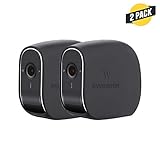 Wasserstein Silicone Skins Compatible with eufyCam E Wireless Security Camera - Help Camouflage and Accessorize Your Home Security Camera (2-Pack, Black)