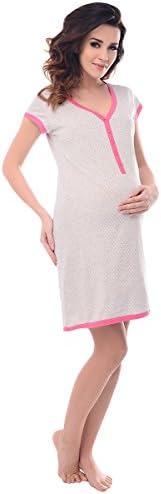 Pregnancy Nursing Nightdress for Pregnant and Breastfeeding Women with Star Print 5038n