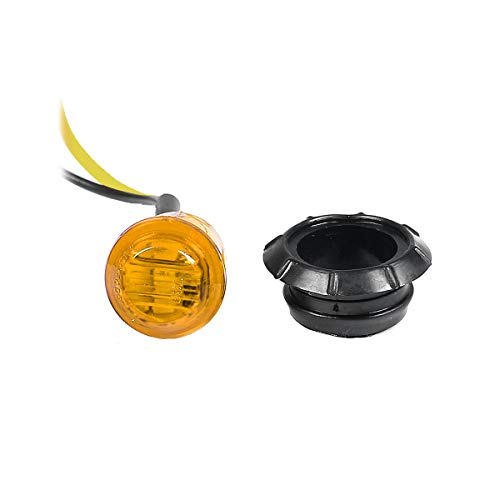 10x Tail Trailer 3/4 Amber LED Light Mini Marker Light Grommet Smoked Lens Universal for 12V Towing Vehicles, Trucks, Trailers, Vans, Pick Up etc