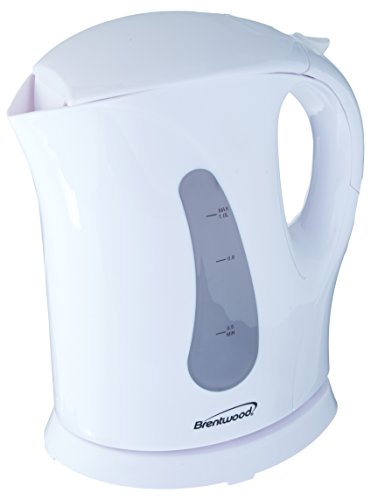 Brentwood Appliances Brentwood Appliances KT-1610 1L Cordless Plastic Tea Kettle, 1 Liter, White