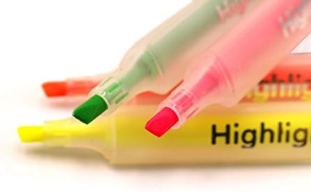 CDRAI Highlighters, Chisel Tip, Assorted Colors,Triangle highlighter set of 4