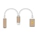 Superior Quality Lightning to 3.5mm Headphone Jack Adapter with Lightning Charging Port Supports [Simultaneous Music and Charge] for iPhone 7, iPhone 7 Plus (Gold)