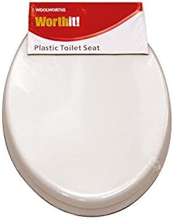 WHITE STRONG PLASTIC STANDARD FITTING WC BATHROOM TOILET SEAT WITH FITTINGS