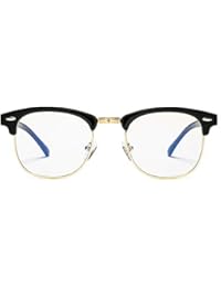 Pro Acme Classic Semi Rimless Blue Light Blocking Glasses with Metal Rivets (A0 Anti-Blue Light Lens)