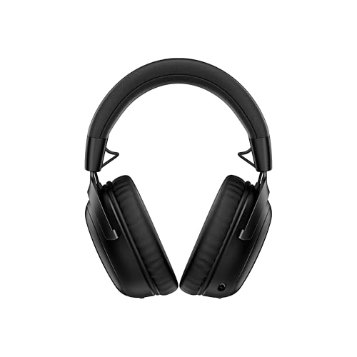 HyperX Cloud III S – Kabelloses Gaming-Headset, Multiplattform, 2,4 GHz, Bluetooth, Akkulaufzeit bis zu 120 Stunden, 2,4 GHz, 53-mm-Neigungstreiber, 10-mm-abnehmbares Mikrofon – Schwarz 2