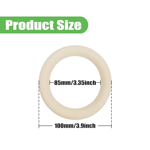 10 Pcs 100mm/3.9inch Unfinished Wooden Rings, Natural Wood Rings for Crafts Making, Large Macrame Rings Without Paint, Pendant Connectors