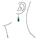 Western Style Gemstone Dyed Green Jade Elongated Teardrop Filigree Lever Back Dangle Earrings For Women .925 Sterling Silver