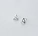 Helen de Lete Simple Pattern Minimalist Simplified 3D Triangle Sterling Silver Stud Earrings